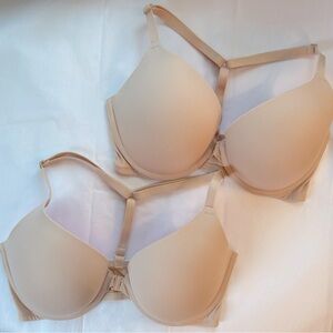 Victoria’s Secret Racerback Bra EUC Wear Everywhere Push-Up Bra Nude 32D…